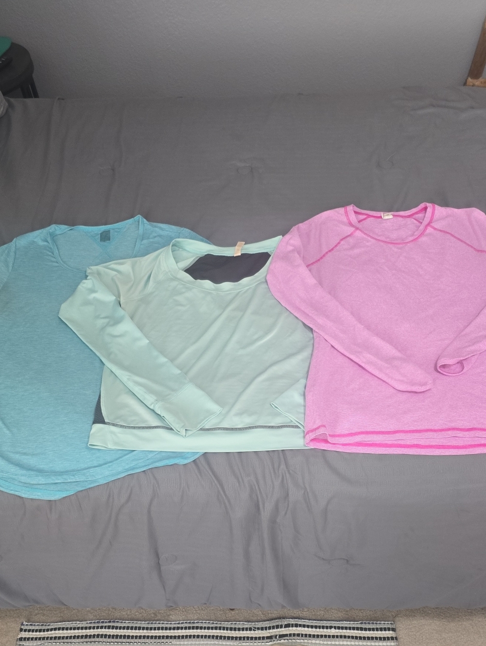 Lucy Tee Trio - Pink, Mint & Light Blue 2 Long Sleeve 1 Short Sleeve